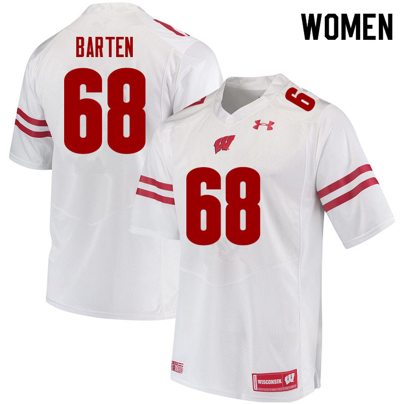 Wisconsin Badgers Women's #68 Ben Barten NCAA Under Armour Authentic White College Stitched Football Jersey KF40D44NU